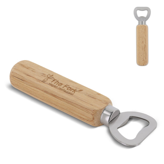 Flesopener met houten handvat