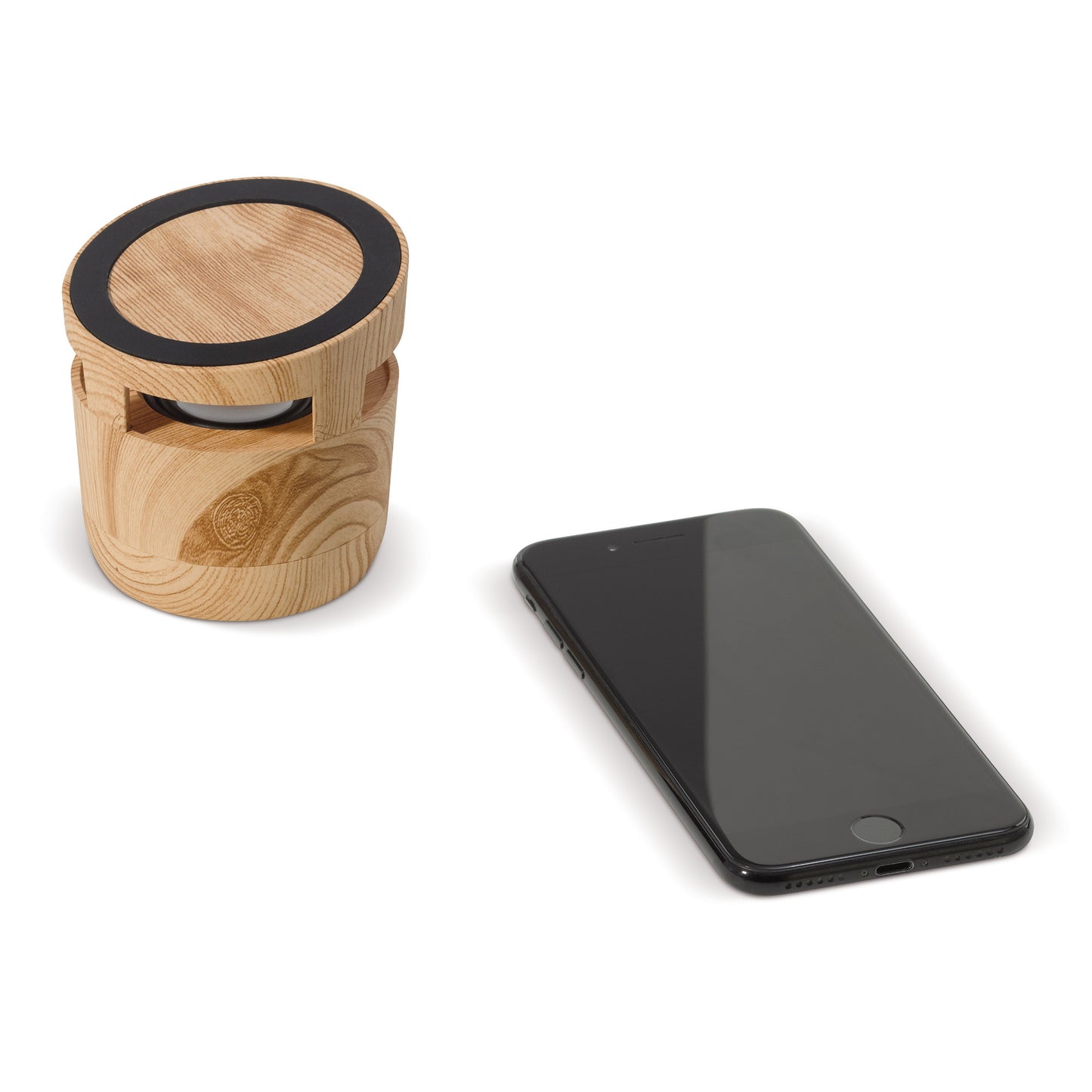 Houten look speaker 3W & draadloos laadstation 5W