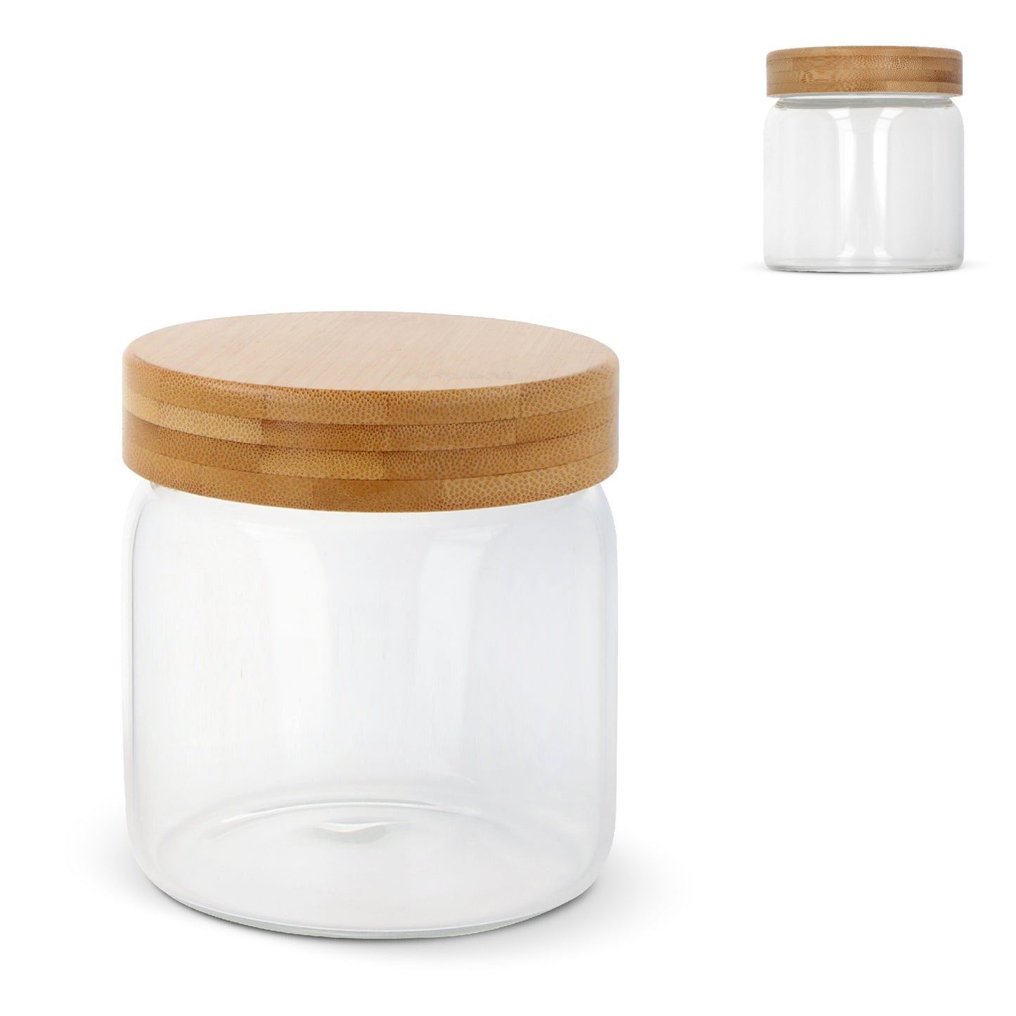 Canister glas & bamboe 600ml